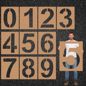 32 Inch Large Number Stencil Kit - Reusable Pavement & Cake Stencils for Parking Lot & Equipment Spray Painting