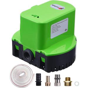 Automatic Pool Cover Pump, Submersible Pool Cover Pump 1200 GPH, Sump Pump with 4 Adapters 16ft Drainage Hose