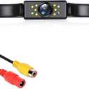 GLK Backup Camera, AHD 1080P Rear View License Plate Camera, Night Vision Reverse Camera with 9 LEDs, Wide Angle IP69K Waterproof Rear Camera for 12-24V Car Vehicle SUV RV