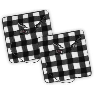 ZONETECH Black and White Plaid Warming Pad Cozy Warmth in Cold Weather,Size, Perfectly Sized for Comfort and Portability for Pets (2 PACK)