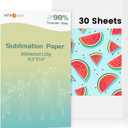 HTVRONT Sublimation Paper 8.5x14 inches - 30 Sheets Sublimation Transfer Paper Compatible with Inkjet Printer, Easy to Transfer 120 gsm Sublimination Paper for tumblers, T-shirts, Mugs