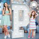 4FT Marquee Light Up Letters - Cool White Light Up Letters P with Fixed Water Bag, Party Decoration Large Marquee Light Up Letters can Be Used for Wedding Decoration, Birthday Party Decoration