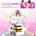 Karaoke Machine for Kids Adults, Portable Bluetooth Mini Karaoke Microphone Singing Speaker with 2 Mic and Light,Toys for All Smartphones,Birthday, Family,Home Party (Pink)