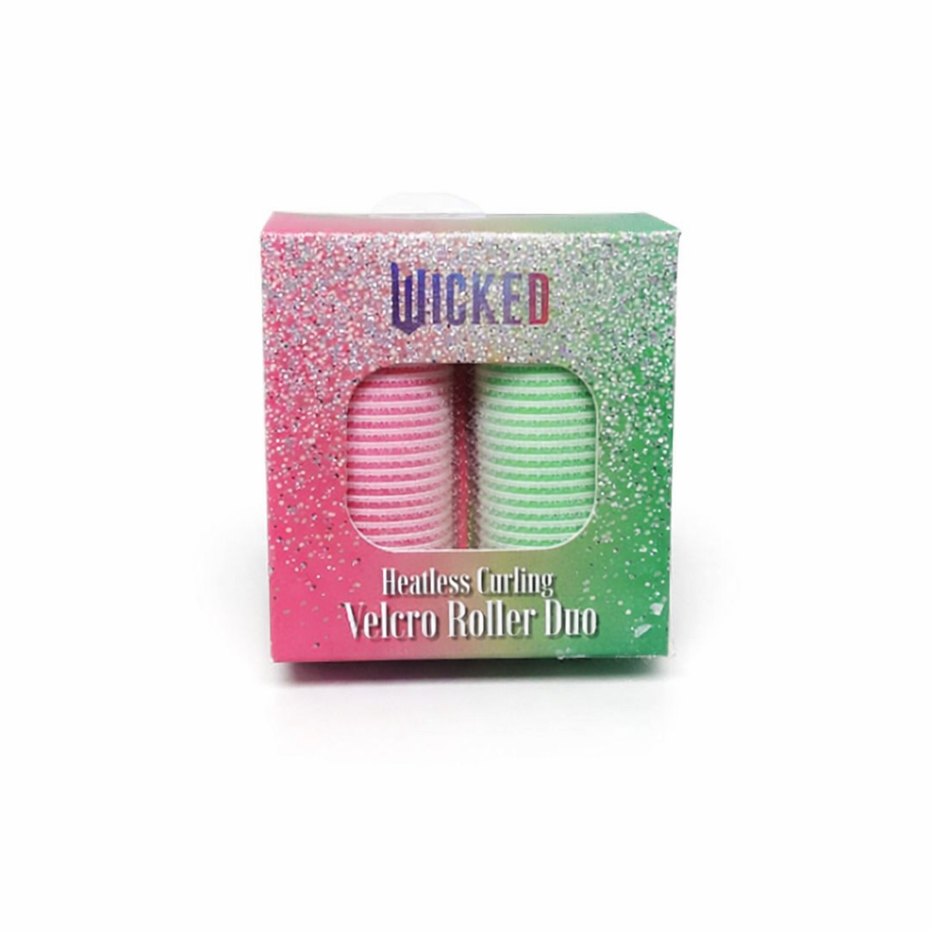 Wicked Heatless Curling Velcro Rollers Green/Pink (4pcs)