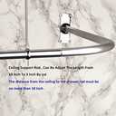 Artiwell L Shaped Shower Curtain Rod, Bathroom Bathtub Corner Shower Curtain Rod with Ceiling Support (CHROME PLATED)