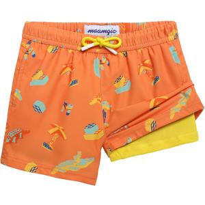 maamgic Boys Swim Trunks with Compression Liner Toddler Stretch Swim Shorts 8Y
