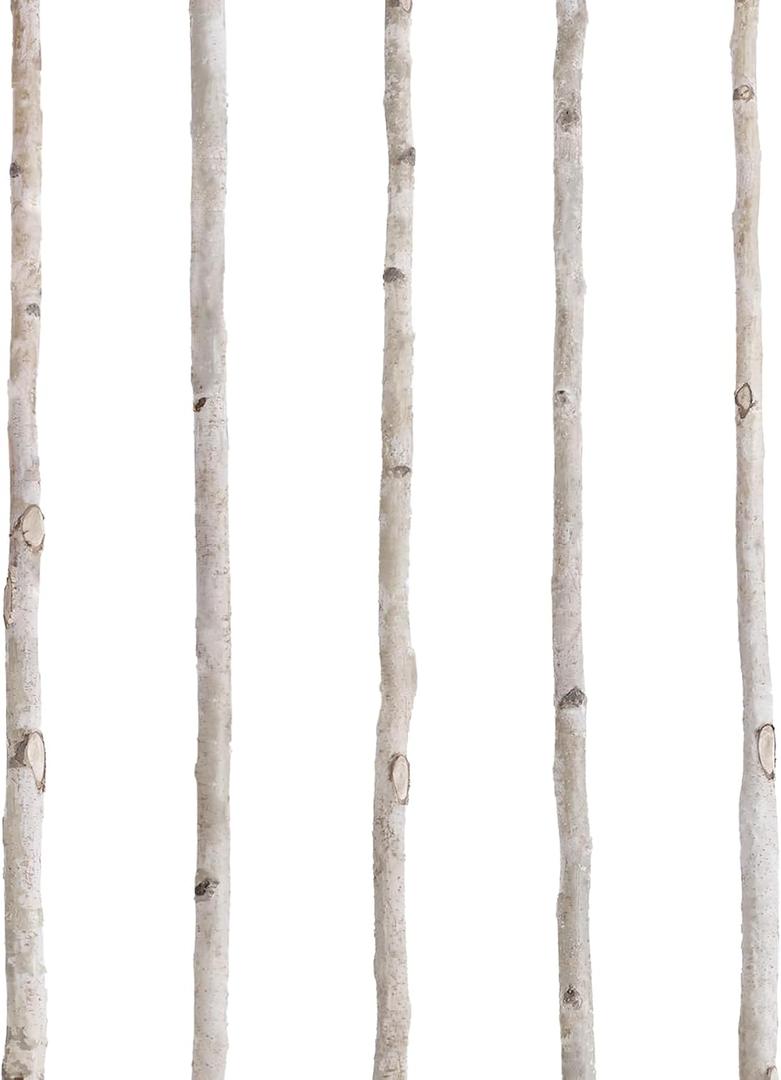 5 Pcs White Birch Poles 4 ft 1-1.5" Diameter Natural Wood Sticks