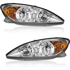 WEELMOTO Headlights for 2002-2004 Toyota Camry(LE/XLE) Headlight Assembly Compatible with 2002 2003 2004 Camry L+R Side Headlamp