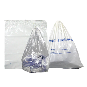 Drawstring Bag, clear, 18" x 20.5" (+7"), 1.5 mil. 500/cs