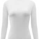 Kindcall Casual Turtleneck Tops Lightweight Long Sleeve Soft Thermal Shirts for Women (XX-Large, White)