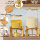 Rice Dispenser, Rice Storage ContainerFlour and Cereal Container with Airtight Lid and Wooden Stand, Glass Food Storge Container for Kitchen Organization and Pantry Store (8L), Large