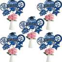 30 PCS Graduation Party Decorations Congrats Grad Table CenterpieceGraduation Table DecorationsCongratulate Graduation Centerpiece Sticks Table Toppers for Graduation Party(Blue,Black