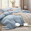 Bedsure Celestial Blue Duvet Cover Twin/Twin XL Size - 2 Pieces Prewashed Cotton-Like Polyester Extra Soft Bedding Set, Includes 1 Duvet Cover 68"x90" with Zipper Closure & 1 Pillow Sham, No Comforter