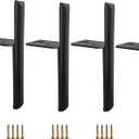 Furniture Legs with Mounting Screws,6 inch Legs Black Metal, Set of 4 for Sofa Side Table Coffee Table (Black, 6 inch)