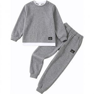 Boy Clothes Kids Boys Fall Winter Outfits Long Sleeve Fleece Hooded Tracksuit Sweatshirt Tops Jogging Sweatpants (7-8 Years)