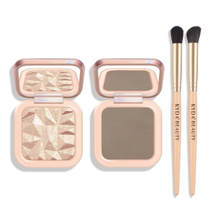 KYDA Baked Highlighter Contour Palette, Champagne Face Illuminator & Matte Cool Tone Contour, Lasting Glow Face Sculpting Contouring Makeup, Buildable Shimmer Color, Sun Glow & Cool Toned