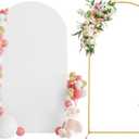 Wokceer 7.2 FT Wedding Arch Backdrop Stand and White Arch Cover, Metal Arch Stand with Arch Stand Cover for Birthday Party Wedding Ceremony Bridal Baby Shower Event Decor