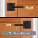 Baldwin Spyglass , Interior Privacy Door Handle Reversible Lever for Bedroom/Bathroom, Keyless Door Lock With Microban Protection, in Matte Black