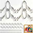 2 x 4 Pcs Adjustable Picture Hanging Wire Kit, 3.48FT Stainless Steel Heavy Duty 66lbs (30kg) Rope 1.5mm with Spring Snap Hooks, Tool Free for Mirrors, Frames, Canvas, Wall Art