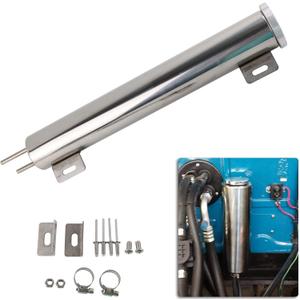 2"x15"Universal Radiator Overflow Tank,Stainless Steel Coolant Overflow Tank 24 OZ