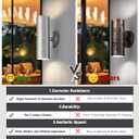 Ken & Ricky 2 Pack Stainless Steel Up Down Exterior Lighting Fixtures, Cylinder Outdoor Sconce Lights, Brushed Nickel Patio Wall Light Fixture for House Front Porch Garage Patio Entryway