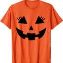 Funny Jack o Lantern Pumpkin face Eyelashes for Halloween T-Shirt, Men , S