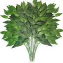 40Pcs Italian Ruscus Greenery Stems 18" Artificial Silk Greenery Leaves for DIY Bouquet Filler Table Centerpieces Home Indoor Decor