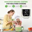NutriChef 1.6 QT Portable Electric Rice Cooker & Lunch Maker | Multi-Functional & Non-Stick Ceramic Coating | Digital Control Panel | 6 Cook Functions: Rice, Soup, Stew, Porridge & More | Green