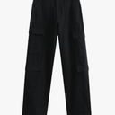 Women Spring Cargo Pants Elastic High Waist Drawcord Hem Full Length Sweatpants M
