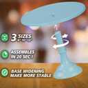 3 Pcs Metal Cake Stand, Cake Pop Stand Set of Disc Diameter 8" 10" 12", Tall Cake Stands for Dessert Table, Perfect Display for Wedding, Graduation Party, Birthday, Baby Shower, Decorations (Blue)