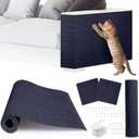 4pack Cat Scratch Couch Furniture and Wall Protector | Adhesive Cat Scratch Pad for Covering Cat Tower, DIY Climbing Cat Scratcher Couch Protector from Cat Claws Scratching (Blue)