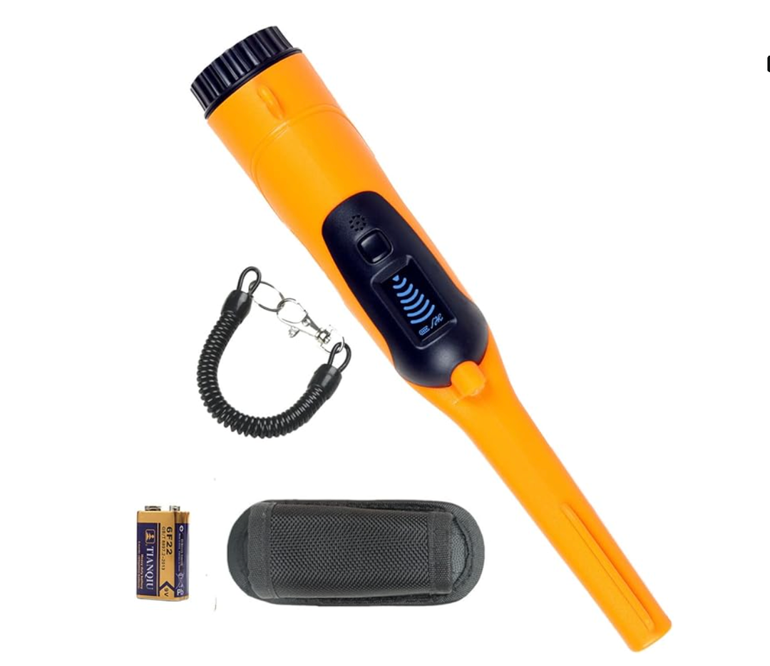 Fully Waterproof Pinpointing LCD Gold Metal Detector with LED Flashlight, Portable 360° Scan Searching Pinpointer, IP68 Underwater to 12m/40feet High Sensitive Treasure Hunter for Adults and Kids