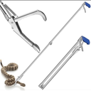 60" Stainless Steel Snake Tong - Foldable Snake Grabber Tool, Sponge Wrapped Non-Slip Grip Handle, 35mm Heavy Duty Tube, Aluminum Snake Jaws & Folded Lock, Snake Catcher for Safe Rattlesnake Catching SET of 10