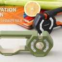 6-Stage Knife Sharpener - Premium Kitchen Knife Sharpeners - Adjustable Handheld Manual Knife Sharpeners for Kitchen Knives, Scissor and Chef Knife.Easy for beginners to use (GREEN)