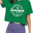 St Patricks Day Shirt Women Luck Shamrock Shirts Cute Saint Patricks Day Crop Top Irish Raglan Shirt (XS)