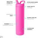 Simple Modern Water Bottle with Straw lid | Insulated Stainless Steel Thermos | Reusable Travel Water Bottles for Gym & Sports | Leak Proof & BPA Free | 24oz, Raspberry Vibes
