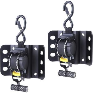 Upgraded Ultimate Retractable Ratchet Straps for Ford F150, 2PCS Truck Bed Ratchet Straps for F150, 10 ft Retract Bed Mounted Tie Down Strap for F-150 F250 F350 2015-2025 (Black)