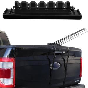 Fishing Rod Holder for Truck Tailgate  Holds 6 Rods with Foam Protection & Secure Straps  Easy to Install Pickup Truck Bed Pole Holders