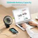 SMARTDEVIL Camping Fan with LED Lights Rechargeable Battery Powered 180 Tilt Folding 3-Speed Adjustable Hanging Hook Portable Cooling Fan for Camping Tent RV Picnic Home Office Outdoor Black