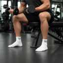 Gym Socks Men, Workout Socks Men, 5 Pairs Mens 9-12 Size, Cushioned Performance Athletic Thick Ankle/Quarter Length (White)