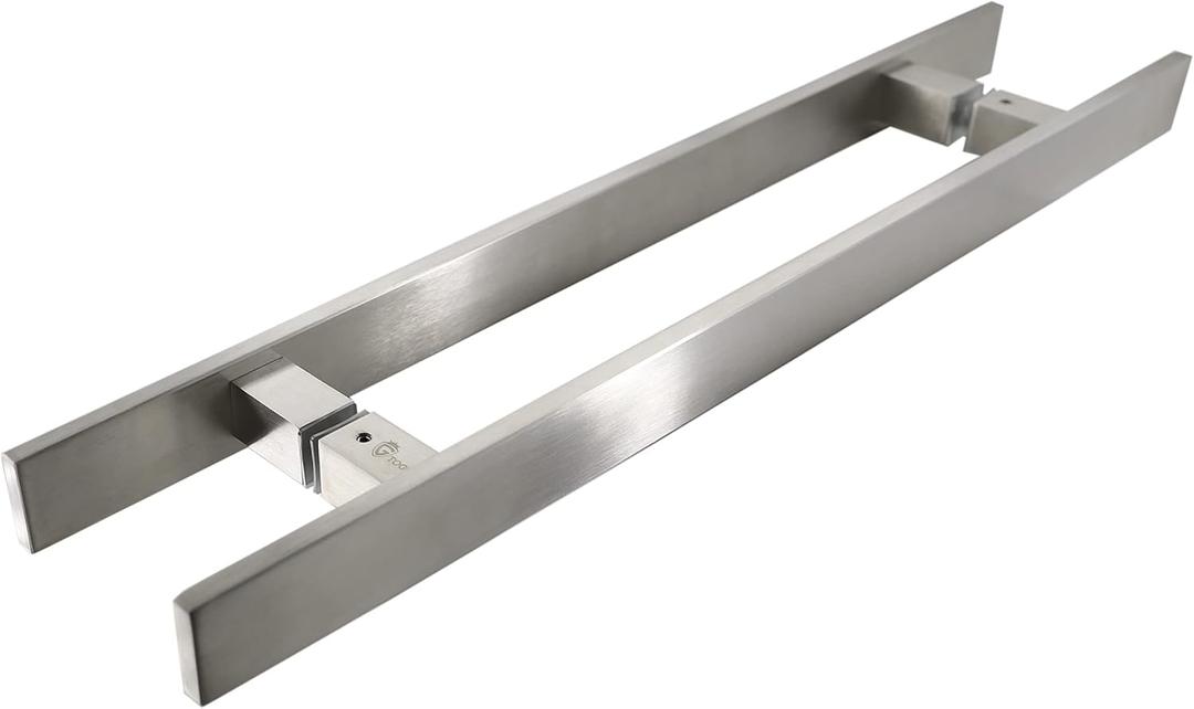 TOGU TG-6018 36 inches Solid Standoffs Heavy-Duty Commercial Grade-304 Stainless Steel Push Pull Door Handle/Barn Door Pull Handle/Glass Pulls, Full Brushed Stainless Steel Finish
