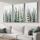 Framed Coastal Wall Art for Living Room, Large Modern Watercolor Botanical Artwork for Walls, 3 Piece Abstract Plant Minimalist Paintings Prints for Bedroom Office Hallway Wall Decor, 24x36 Inch