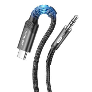 JSAUX USB C to 3.5mm Audio Aux Jack Cable[6.6ft], USB Type C to 3.5mm Headphone Stereo Cord Car Compatible with iPhone 16 Pro Max/15 Pro Max Plus, iPad Pro, Samsung Galaxy S24 S23 Ultra, Pixel-Black