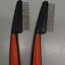 2 Pieces Stainless Steel Fine & Wide Tooth Comb, High Strength Teeth Hair Combs, Professional Dandruff Combs Grooming Tool (two different style)