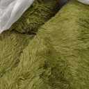 Olanly Green Round Rugs for Bedroom - Machine Washable, 5 ft Circle Area Rugs for Living Room, Soft and Fluffy Shaggy Carpet for Teen Girl and Boys, Nursery Rooms, Dorms, Home Decor Aesthetic