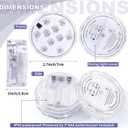Hortsun 16 Pack Submersible LED Lights with Remote Waterproof Pool Underwater LED Light Battery Operated Bathtub16 Color Changing Lamp for Tub Pool Pond Vase Aquarium Decoration