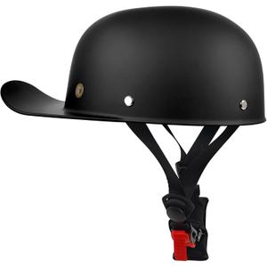 Vintage Motorcycle Helmet Men and Women Adults Open-Face Motorbike Helmets Retro Half Helmet Fashion Baseball Cap Casco DOT Approved (Medium, Matte Black)