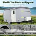 Fiberglass Travel Trailer Cover 7 Layers Breathable Waterproof Rip-Stop Camper Cover (Fits 13' to 16'-194" L x 80" W x 84" H)