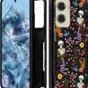 for Moto G Stylus 5G 2024 Case Women - Cute Girls Phone Cover Girly Aesthetic Design Skeleton Flower Heavy Duty Protective Shockproof Military Grade for Motorola Moto G Stylus 5G 2024 Cases