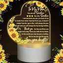 Jetec Mothers Day Birthday Gifts from Daughter Son Christmas Thank You Gift for Mom Sunflower Engraved Acrylic Heart Lamps USB Low Power Night Light Table Decor(to My Mom)
